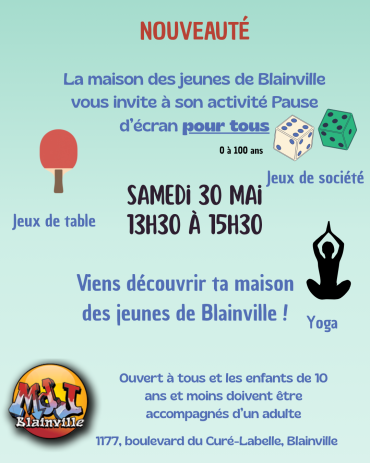Samedi pause d&rsquo;écrans pour tous (30 mai)